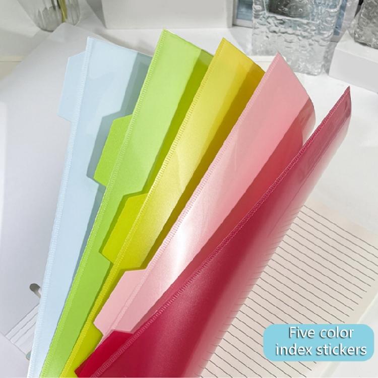 5 Pcs Plastic Dividers Index Page Folders 3 Holes File Folders Separator Binder Sheet Protectors Document Organizers