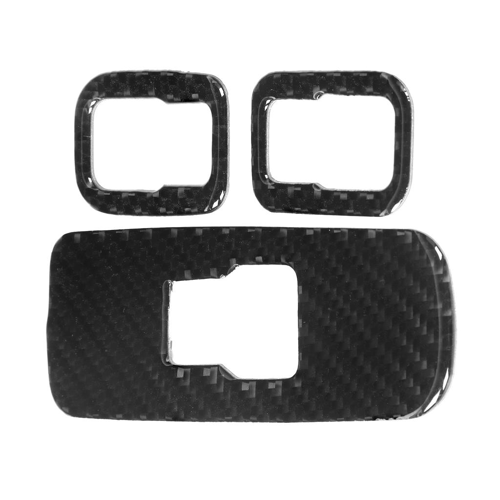 3pcs Window Switch Button Panel Trim Cover Carbon Fiber Decoration Fit for S60 V60RHD