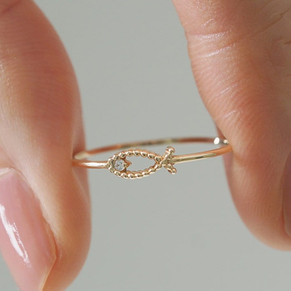 14K Comi Lucky Fish Ring W