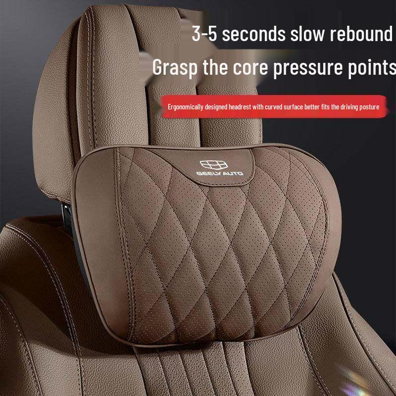 Headrest Lumbar Support & Neck Protection Pillow for Geely Models: Xingyue L, Boyue, Binyue, Yuanjing X3 X6, Haoyue, ICON, and Emgrand S