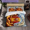 Spain Football Pattern 3 Pieces Bedding Set Soft Microfiber Duvet Cover with Pillow Cases for Bedroom