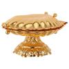 Zinc Alloy Shell-Shaped Fruit Plate Light Luxury Golden Open High-Foot Desktop Tray Decorative Restaurant Snack Tray For Kitchen
