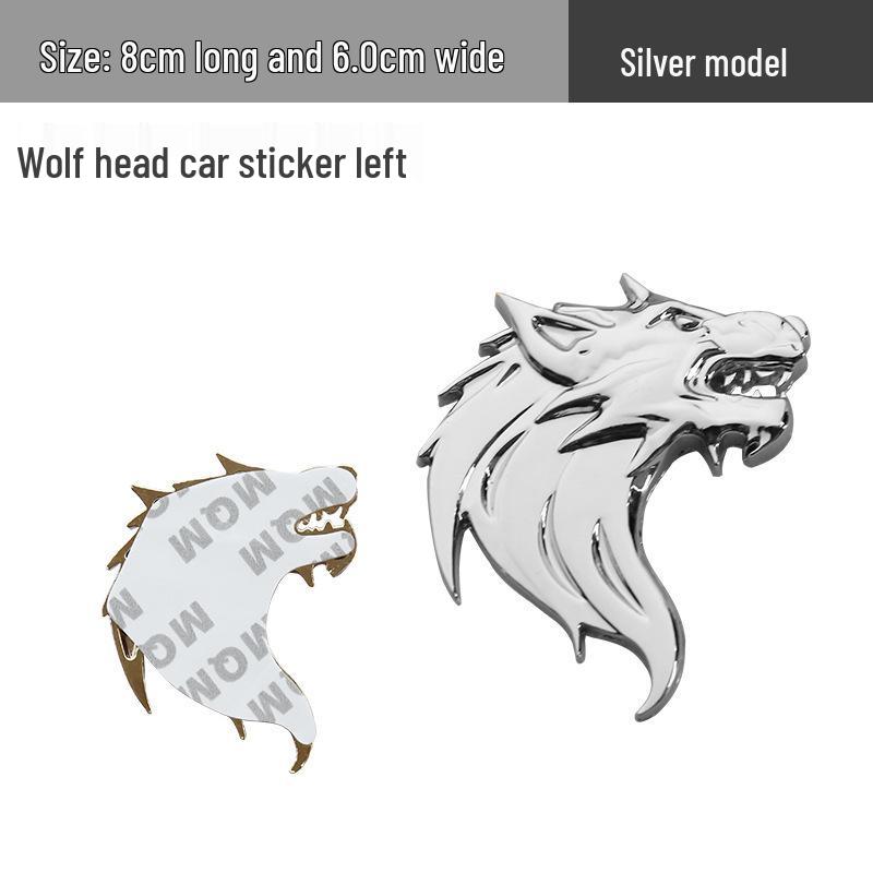 Wolfskopf Metall-Emblem Autoaufkleber - Kratzschutz & Logo-Modifikation.
