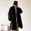 JEEP SPIRIT Men's Japanese Style Drawstring Mid-Length Trench Coat