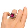Bijoux Trois pièces Bague Rubis Sang de Pigeon Boucles d'oreilles Aiguille Argent Rubis Corindon Collier Simulation Rubis