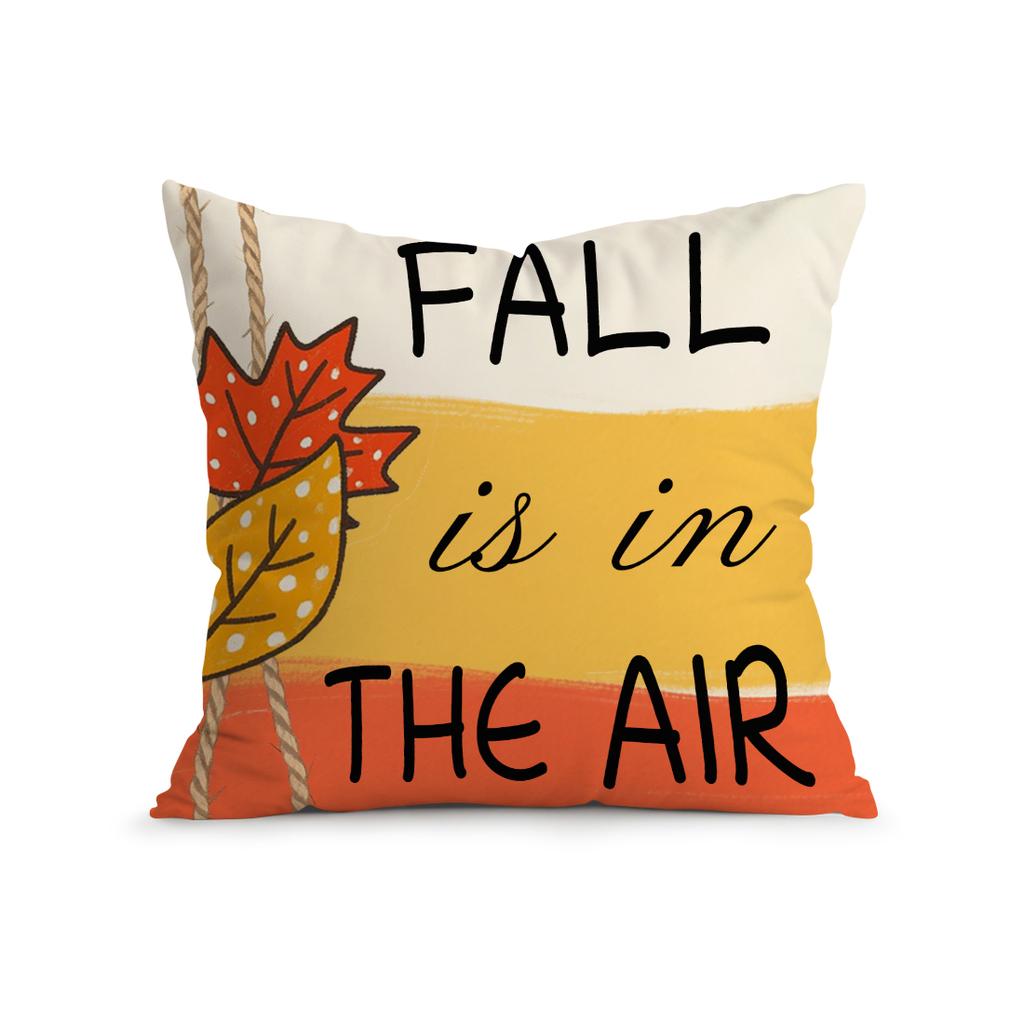 Home Decor Fall-Themed Pumpkin and Leaf Decorative Pillows Pattern Cushion Cover Suitable for Sofa Bedroom Car Pillow Cover