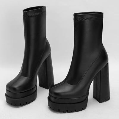 Sexy Plateau Damen Stiefeletten Stripper Gothic High Heels Stiefelette für Damen Schwarz Weiß Party Fetisch Schuhe Große Größe 45
