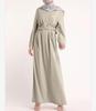 Available: 2022 Vintage Solid Color Muslim Long Dress - Elegant High Waist Pullover Design