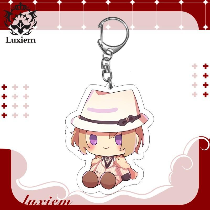 

60MM Anime Luxiem Keychain Ike Vox Luca Shu Mysta Key Chain Acrylic Model Plate Christmas Gifts 6 cm