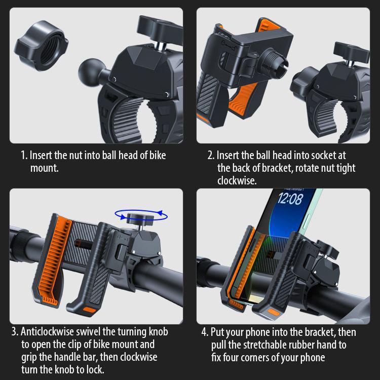 Shockproof Phone Holder for Golf Carts, Bicycles, Motorcycles, and Mountain Bikes