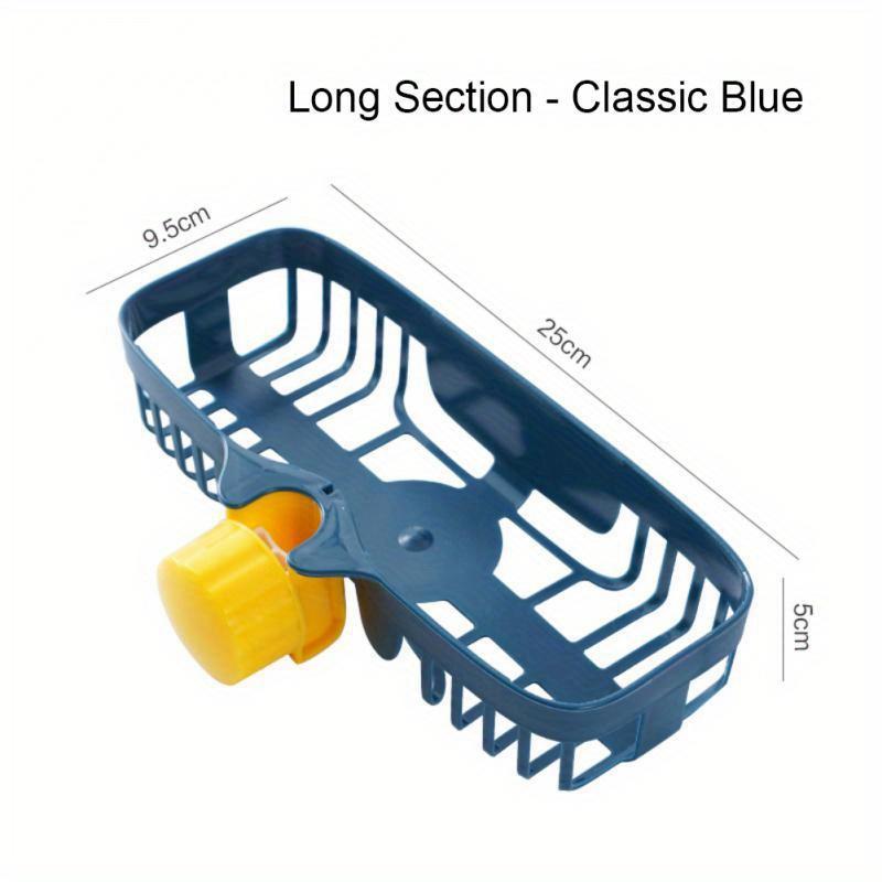 

Полка для кухонного крана без отверстия, сливная полка для раковины, тряпка, губка, щетка, органайзер для раковины L синий