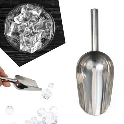 Cuillères à glace Bonbons Outils Métalliques Poubelle Acier Inoxydable Cuisine Maison Pelle à Sucre Farine Produits Secs Fête Bar Buffet Durable