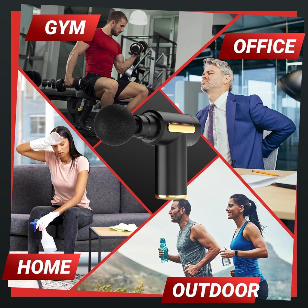 Mini fascia gun, massage gun, portable meridian massager, electric health care device to relieve muscle tension and reduce work fatigue.