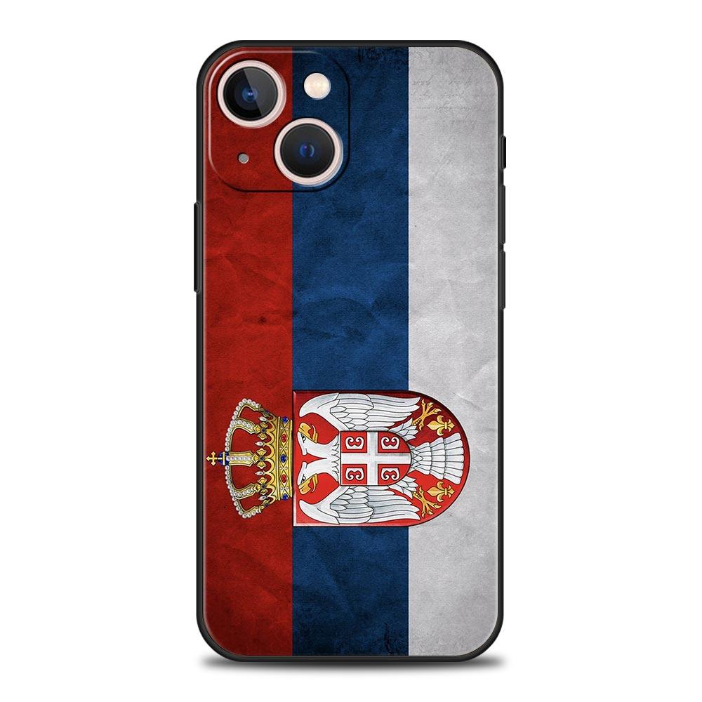 Serbia Flag Badge Phone Case For iPhone 16e 15 14 13 12 11 Pro Max XS X XR SE 7 8 Plus Shell iPhone 16 Soft TPU Cover