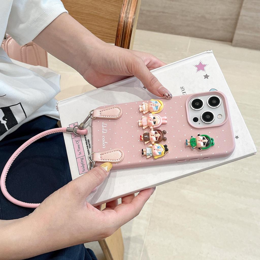 3D Crying Baby Doll iPhone 17 Pro Max Case with Lanyard, Fits Models 13-15, High-End Design.