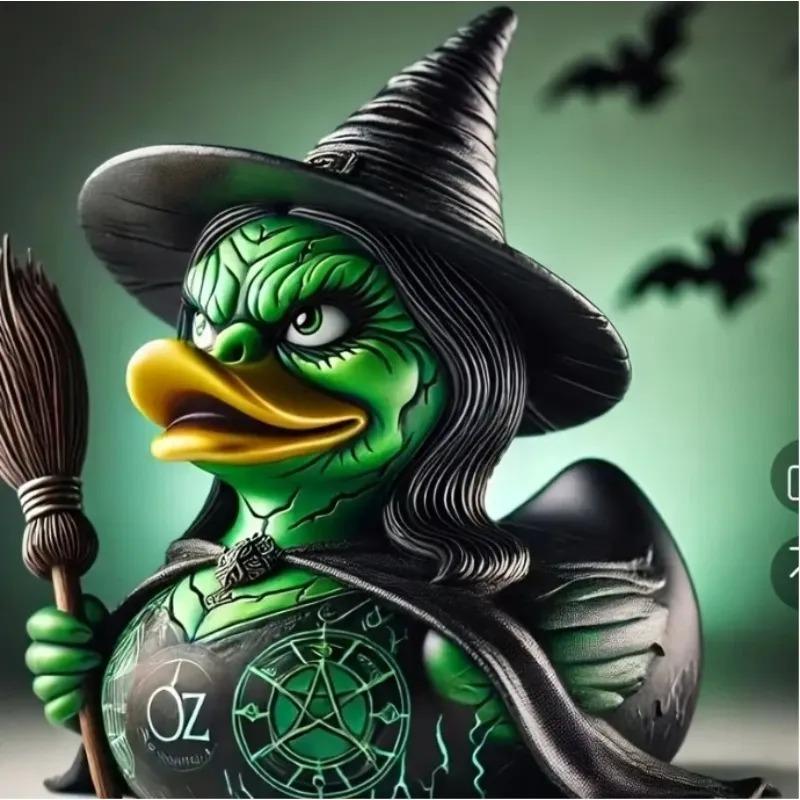 Halloweenská rozverná hororová pryskyřičná figurka kachny, Vlkodlačí čarodějnická mutantní kachna, Ideální pro vánoční, velikonoční, díkůvzdání dekoraci