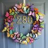 Butterfly Wreaths Decoration Festival Garland Hanging Ornaments Props Wall Home Door Hanging Pendants