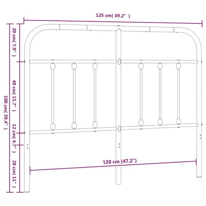 VidaXL Tête de lit métal blanc 120 cm 352658