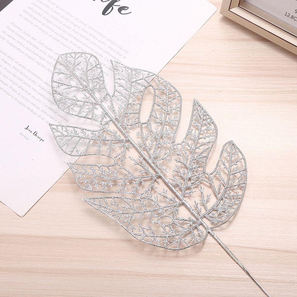 Wedding Home Glitter Glitter Leaves Christmas Tree Decor Artificial Flower Christmas Decorations