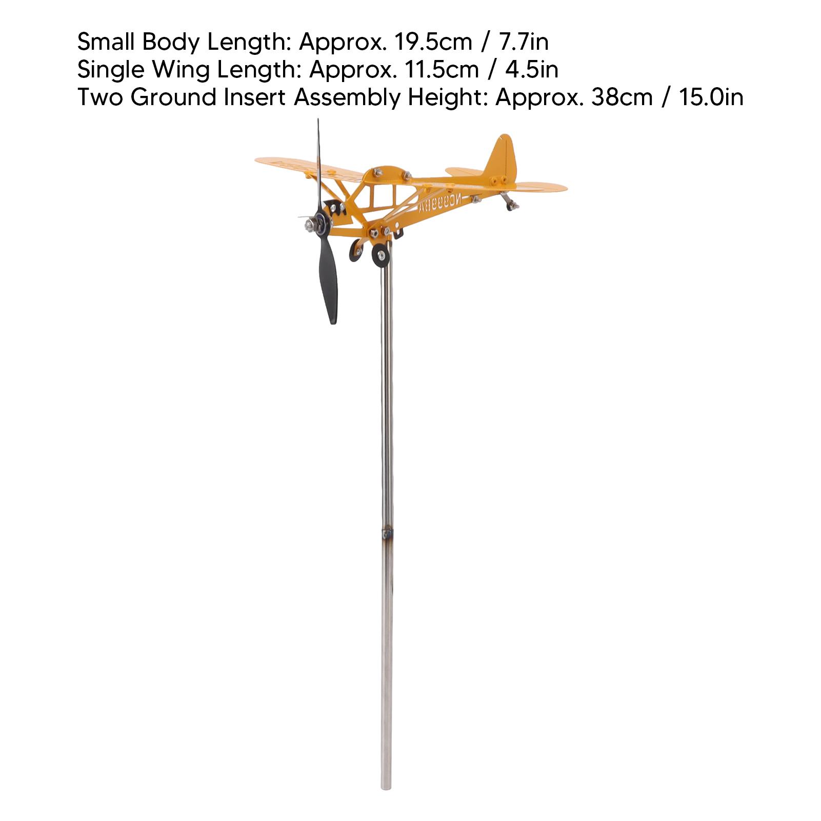 Piper J3 Cub Airplane Weathervane 3D Metal Airplane Weather Vane Outdoor Roof Wind Direction Indicator Garden Decor