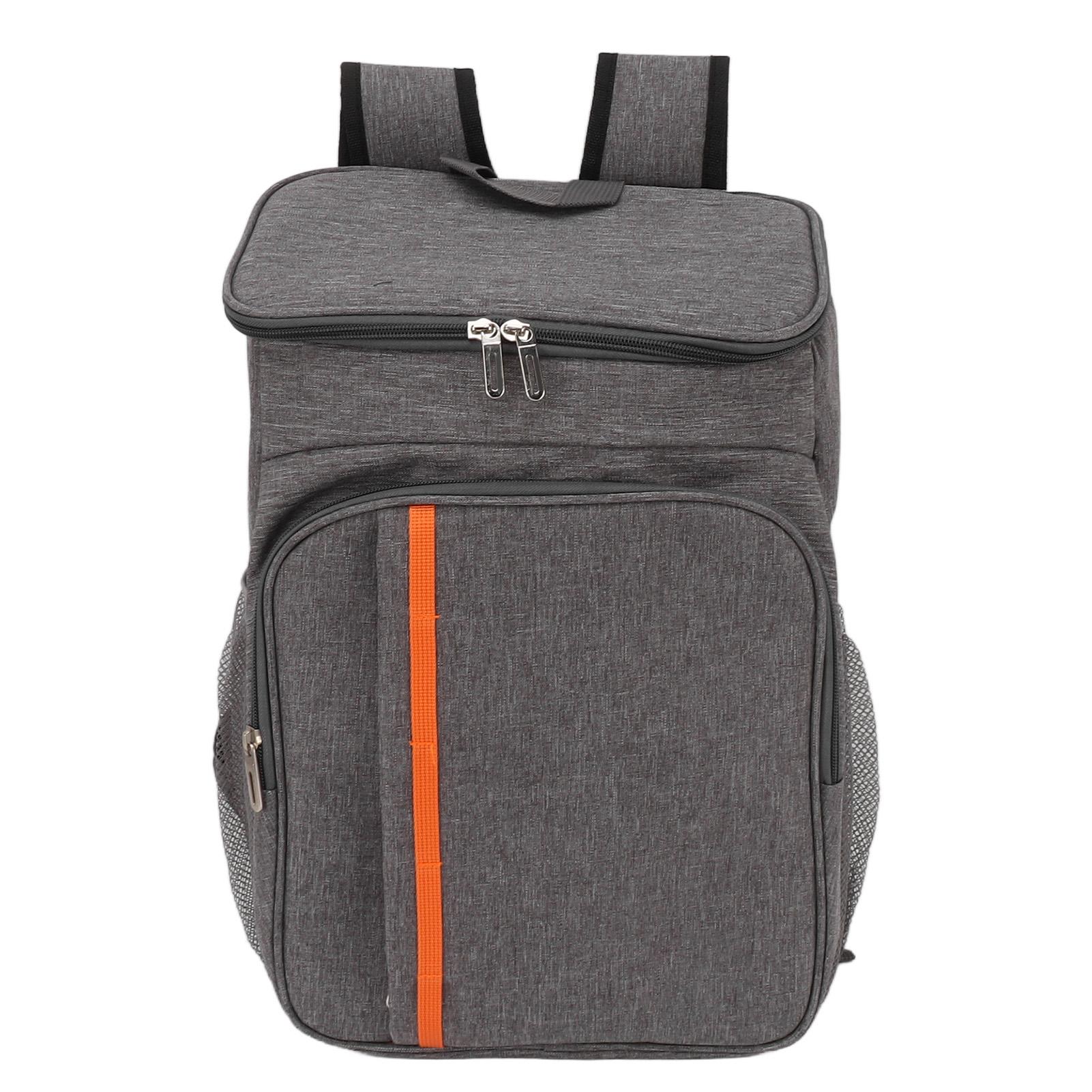 

Thermal Insulated Food Delivery Backpack Oxford Cloth and PEVA 18L Grey Leakproof Cooler Backpack
