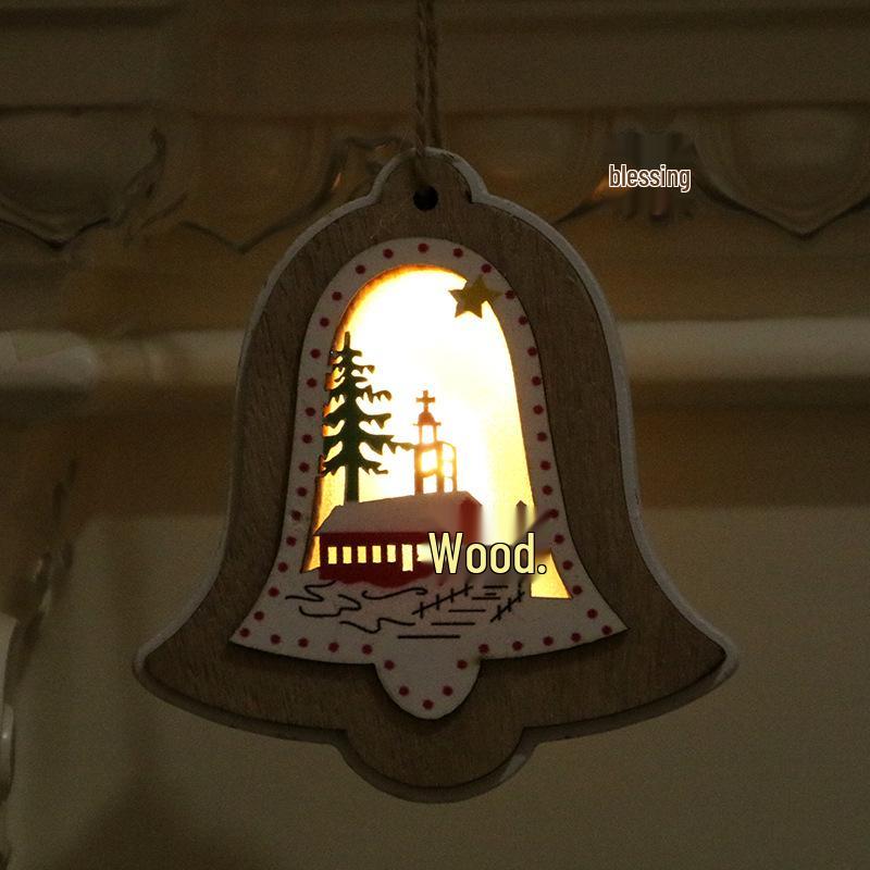 New Glowing Wooden Christmas Ornament - Light-up Tree Decoration & Gift