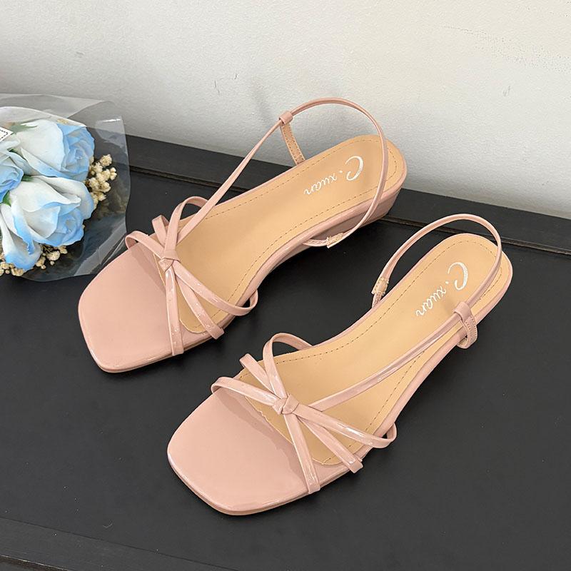 Moda Moda Nodo a Farfalla Sandali Zeppa Donna Scarpe Slip-On Scarpe con Cinturino Sandali con Tacco Donna Scarpe Donna
