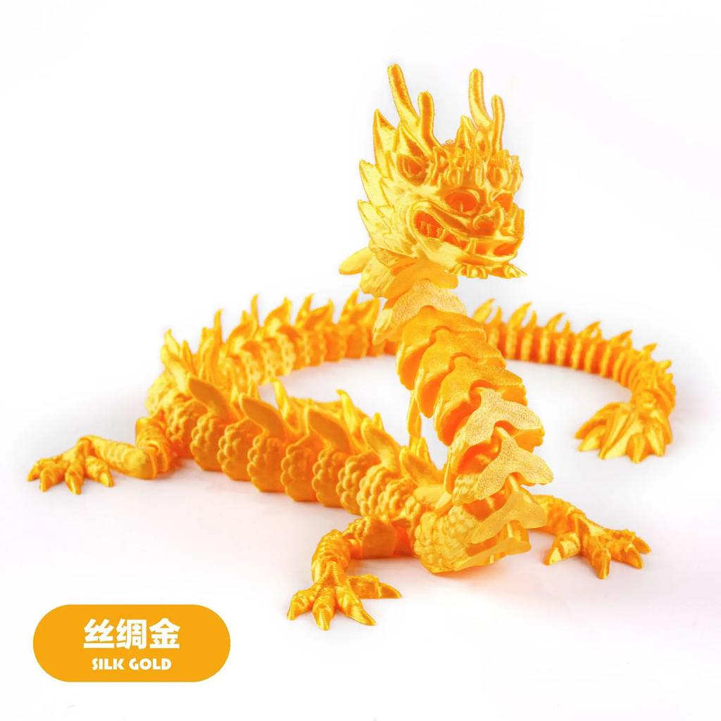 3D Printed Dragon Rotatable Articulated Dragons Western Style Crystal Dragon Home Office Desktop CraftS Ornament Creative Gifts