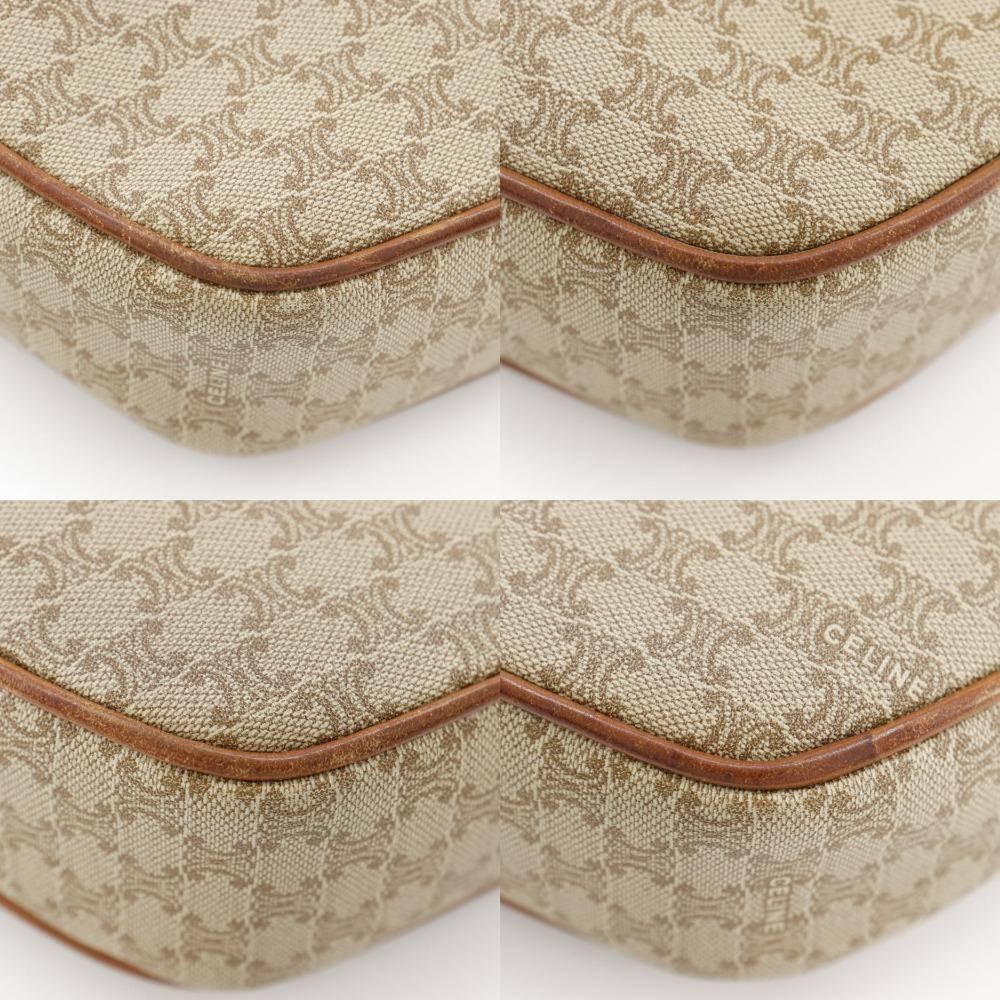 Celine Old Celine Shoulder Bag Macadam Vintage Beige PVC Women Used