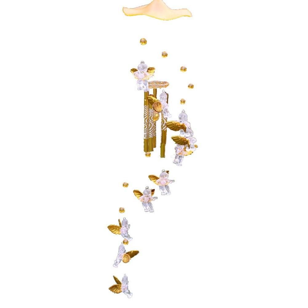 Campanelle a Vento Angelo dell'Amore Antico a 5 Tubi Appese Decorazione Soggiorno Letto Casa Regalo Auto Esterno Cortile Giardino Decorazioni Campanelle a Vento.