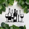 Metal Wine Glass Wall Art 11.81 Inch Minimalist Decor Indoor Outdoor Hanging Gift