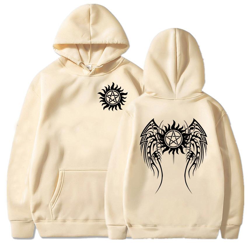 Men Clothes Supernaturall Winchester Bros Hoodies Long Sleeve Winter Hooded Pullovers Graphic Printing Sweatshirt Streetwear