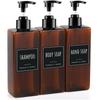 3pcs 500ml with Label Hand Soap Dispenser Set Plastic Bathroom Countertop Soap Dispenser Empty Empty Plastic Dispenser