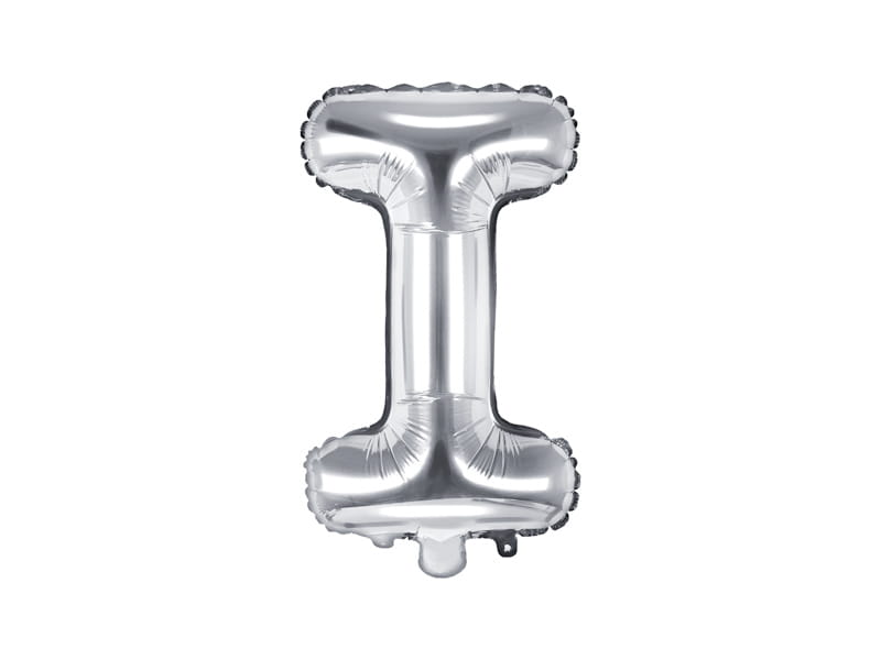 Balon Foliowy Litera "I" Srebrny 35 Cm