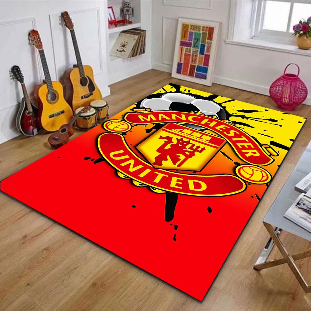 "Manchester United Logo Design Rug" Patterned carpet, non slip mat suitable for living room and bedroom sofas