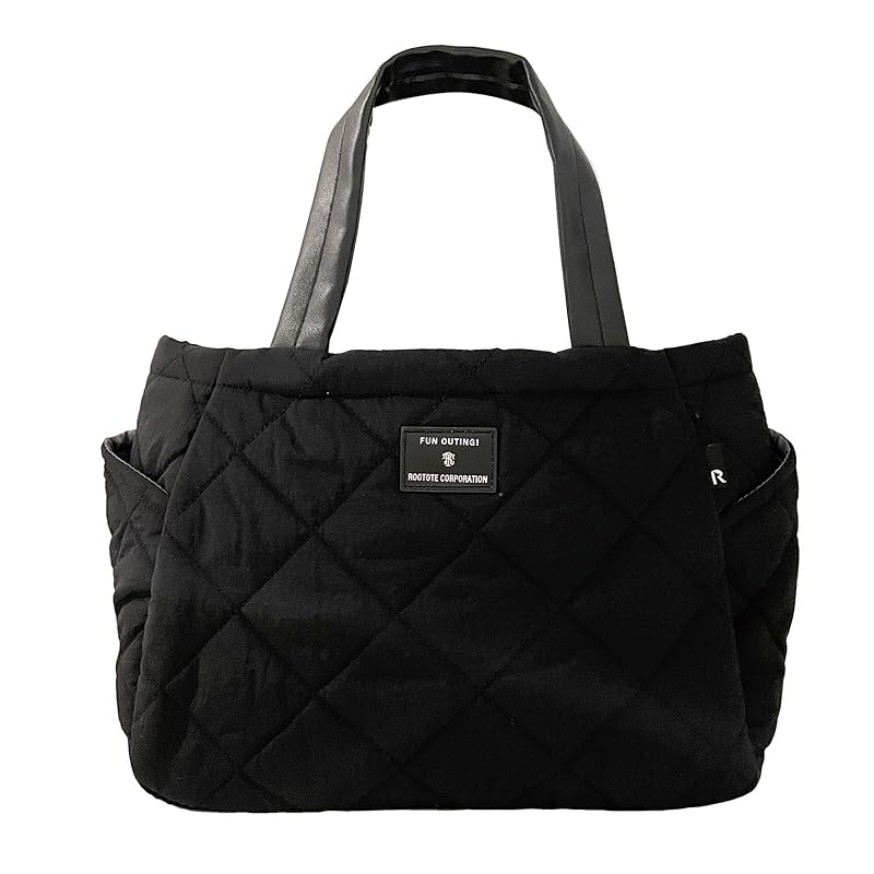 

[Root] with partitions Water repellent treatment quilting Smaller independence tote bag LT deli Paluti Quilt Deli ladies 01 black