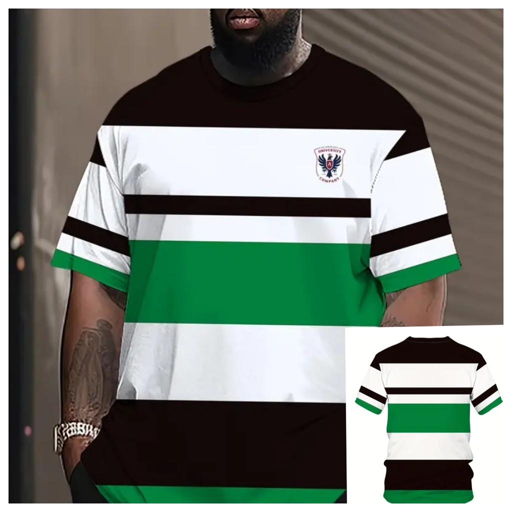 Pánské tričko nadměrné velikosti XL-7XL s krátkým rukávem a kulatým výstřihem, vintage ležérní, velké velikosti