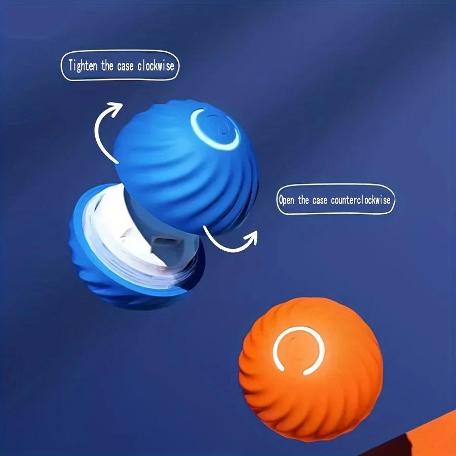 Um brinquedo de mastigar durável para cães que rola automaticamente, brinquedo para ranger os dentes de animais de estimação, brinquedo de bola de salto de gravidade e um acessório interativo para cães