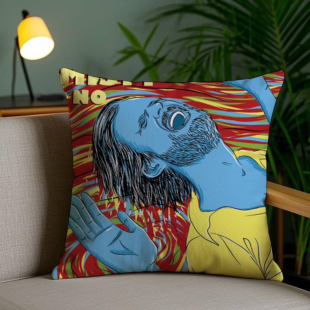 Father J-John Misty Pillow Case Home Dorm Chair Back Short Plush Double-Sided Printing Office Nap Time Cushion Cover