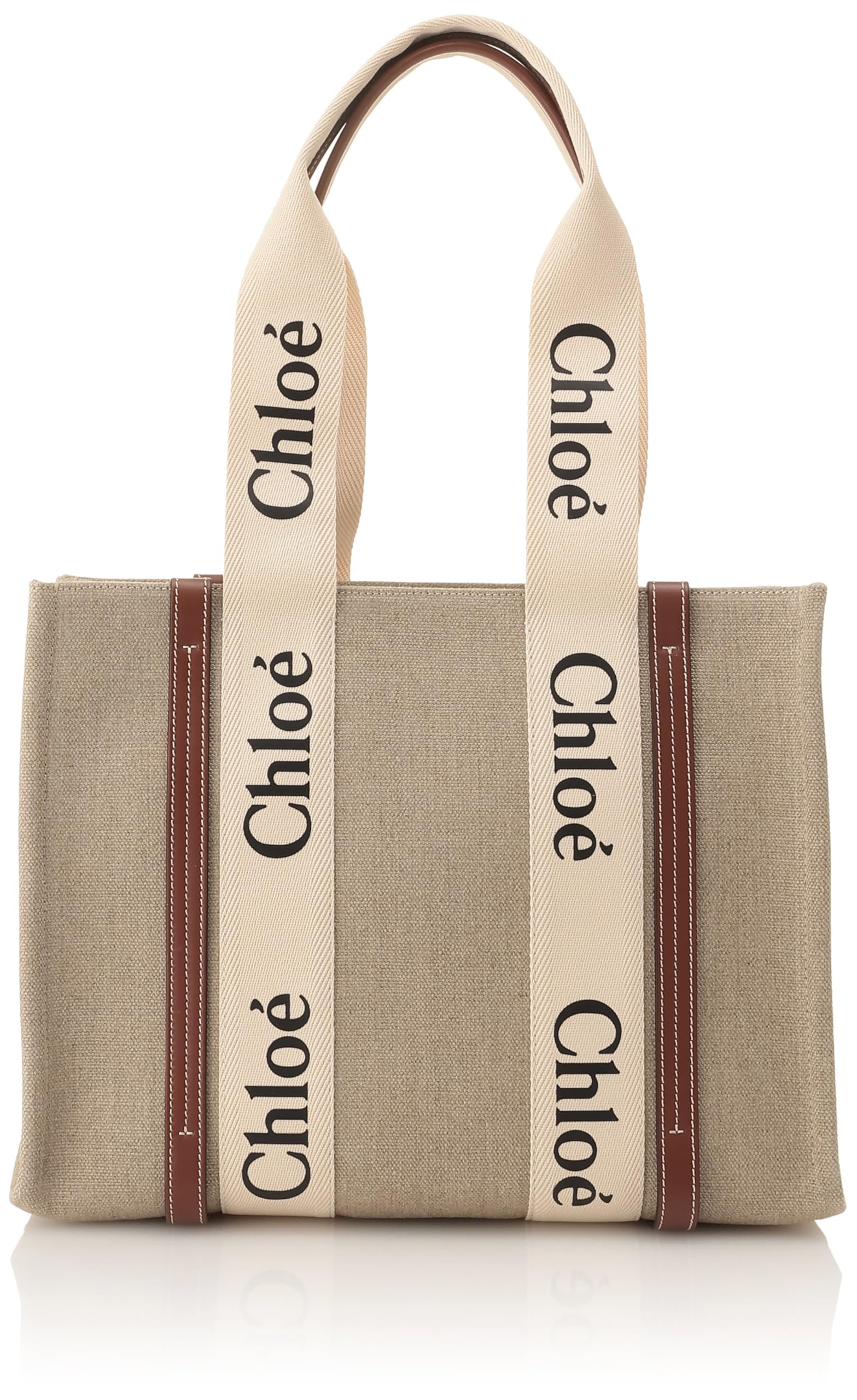 

Сумка-тоут Chloe Woody біла коричнева жіноча, CHC22AS383I26, & [Вживана]