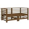 VidaXL Canapés d'angle et coussins 2pcs marron miel bois de pin massif, canapé de jardin, canapé d'extérieur, canapé de 825684