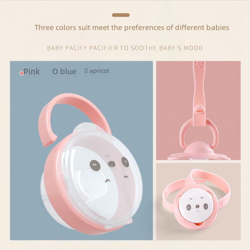 Panda Cartoon Pacifier Clip & Transparent Storage Box, 2 Styles