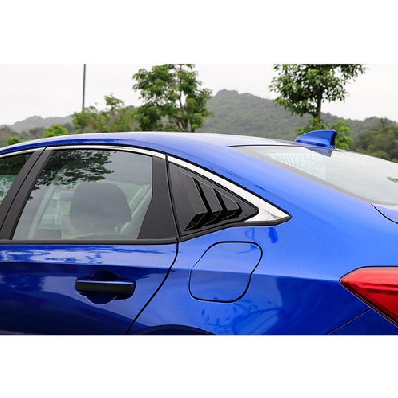 Glossy Black Rear Window Side Louver Cover Trim For - Honda Civic Sedan