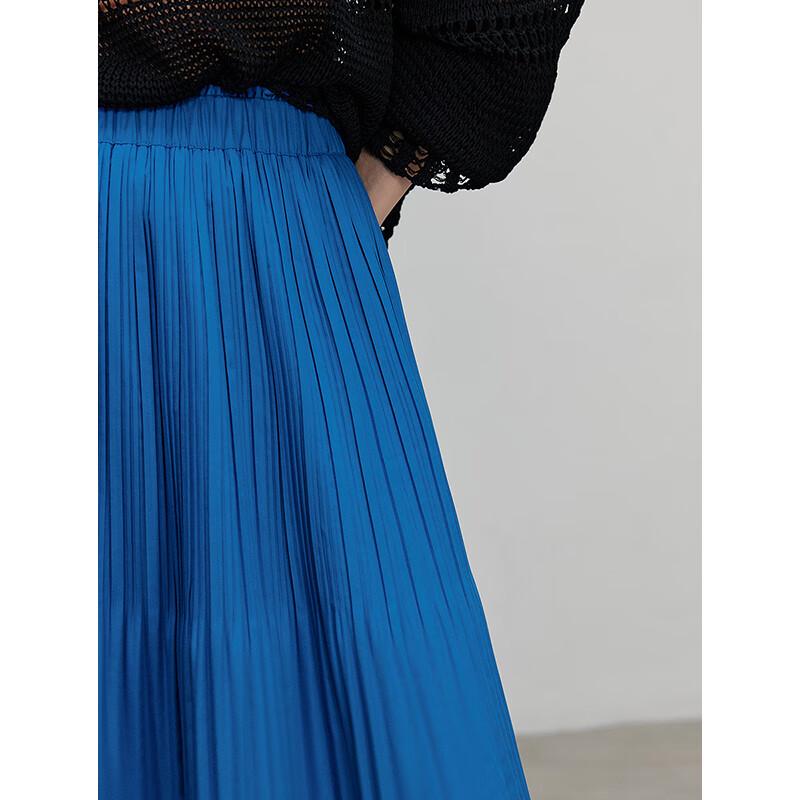 Chuyu Women's Pleated A-line Midi Skirt