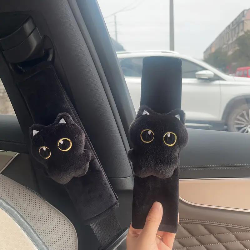 1pc Car Seat Belt Shoulder Protector Cute Black Cat Seat Belt Protective Cover Car Interior Products