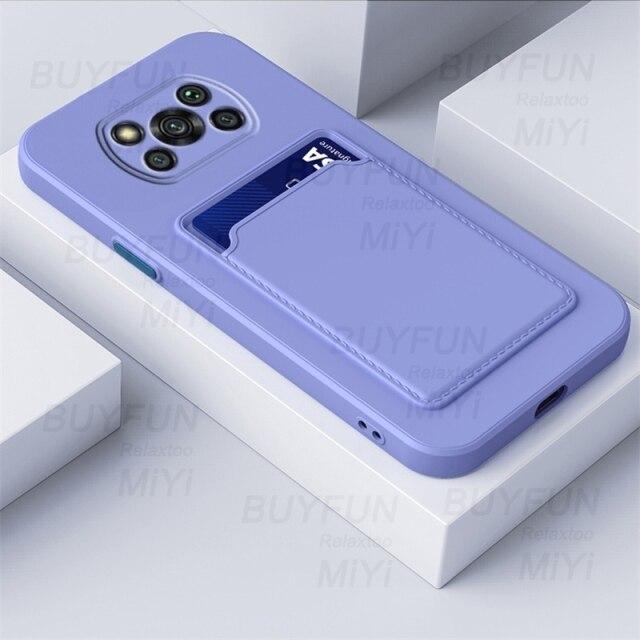 X3poco Fall Candy Farbe Brieftasche Karte Slot Weiche Silikon Telefon Abdeckungen für Xiaomi Poco Poko Wenig X 3 X3 Pro nfc Stoßfest Coque