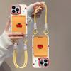 Three-dimensional Cherry Dolls Suitable for Apple 16PRO Mobile Phone Case IPhone 15 Card Bag Lanyard 14/13 Transparent Silicone