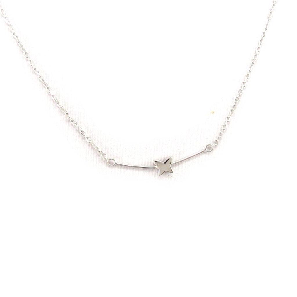 Les Trésors De Lily [K3739] - Silberne 'Schmetterlings' Halskette Silber (rhodiniert) - 30x5 mm