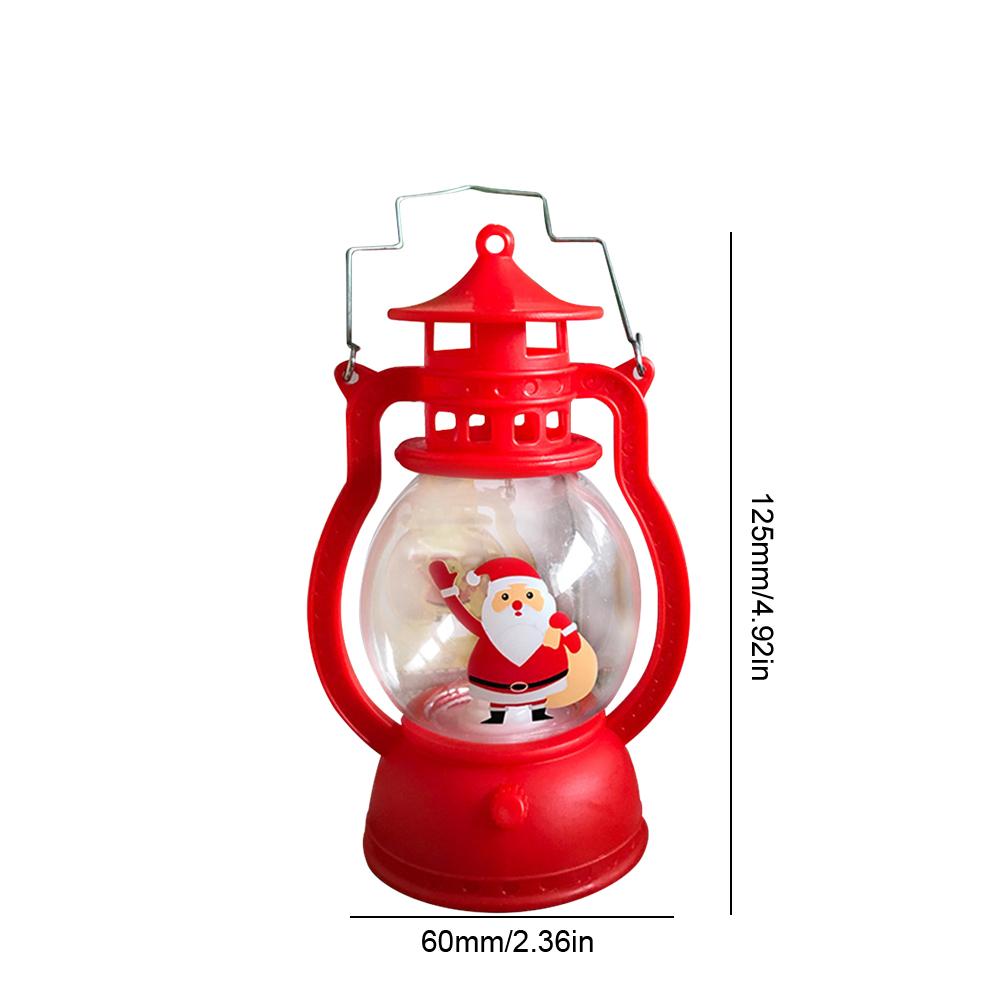 Christmas Portable Lantern Battery Operated Santa Claus Snowman Oil Lamp with Handle Xmas New Year Gifts for Table Decoration