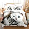 3D Cat Themed Bedding Set Animal Down Duvet and Pillowcase 2/3 Pieces AU240 * 270 Oversized Soft Home Decor Gift